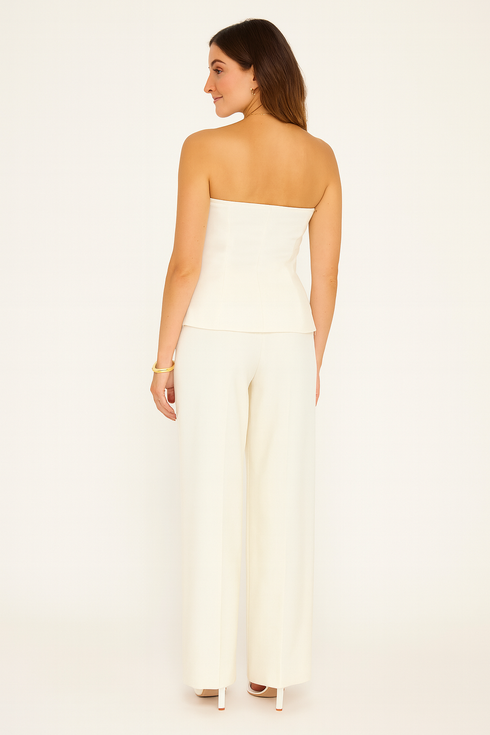 'Lilian' Tube Top and Wide Leg Pants Set - Celes Fashion